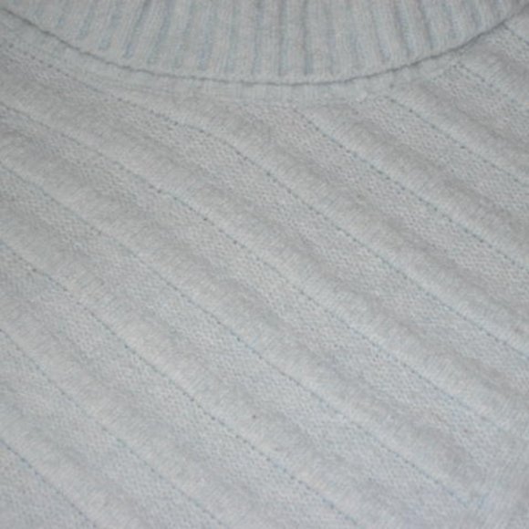 Chicos Poncho Great Condition M Blue Turtleneck Cozy Textured Pullover Sweater - Picture 9 of 11